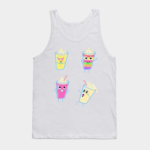 Cute Kawaii Milkshakes Selection Pack Tank Top by DesignsBySaxton